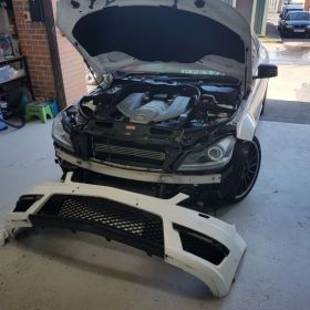 Mercedes C63 AMG Car Body Repair in Nottingham by Scratchmaster BEFORE: Click Here To View Larger Image